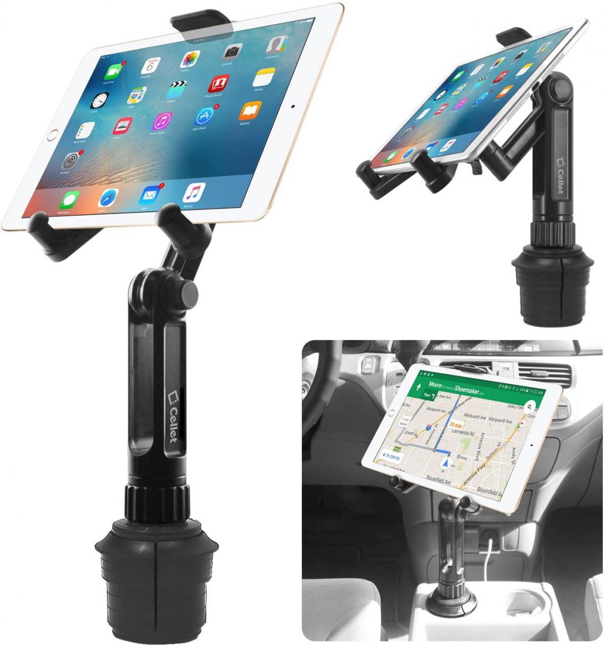 Tablet Cellet Car/ Truck Cup Holder Mount w/360 Degree Rotation/ Up To 9.5  '' Black - Universal For Amazon Kindle Devi… | Cars trucks, Cup holder, Car  wash business