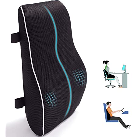 LOVEHOME Lumbar Support Pillow for Chair and Car, Memory Foam Back Cushion  for Back Pain Relief - Ideal Back Support for… ☆ Domoticans