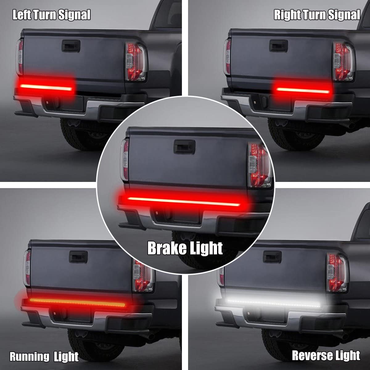 Buy AMBOTHER 5-Function 48/49 Truck Tailgate Side Bed Light Strip Bar  3528-72LED Waterproof IP67, Turn Signal, Parking, Brake, Reverse Lights for  Trailer Pickup Jeep RV Van Dodge Ram Chevy GMC Red/White Online