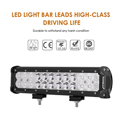 Buy Auxbeam 12 Inch LED Light Bar with Wiring Harness 72W 7200lm Light Bar  Combo Beams 24pcs 3W Led Chips Waterproof Led Work Light for Truck Pickup  Jeep SUV ATV UTV Online
