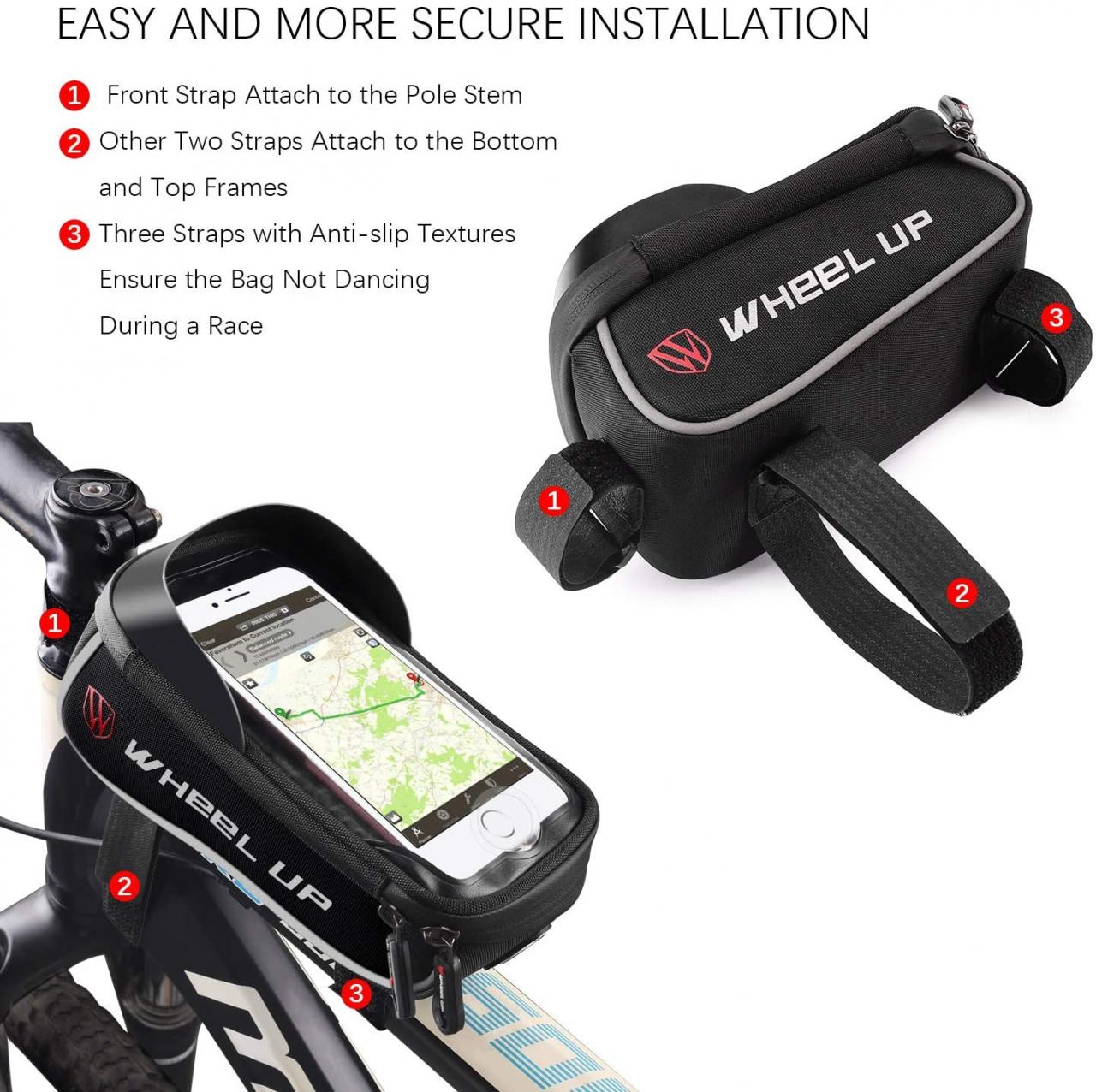 Buy FlexDin Bike Frame Bag Waterproof Top Tube Bicycle Bag Touch-ID Unlock  Cell Phone Holder Mount with Full-Size Rain Cover for iPhone XS/7/8 Plus  Huawei Samsung Galaxy Online in Turkey. B07R4LPQ4L