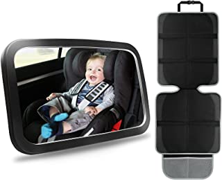 Review for Car Seat Protector,(2 Pack) Large Auto Car Seat Protectors for Child  Baby Car Seat,Thick Safety Padding Carseat Kick Mat with Organizer Pockets, Vehicle Dog Cover Pad for SUV Sedan Leather Seats
