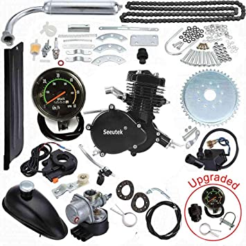 Seeutek 80cc Bike Bicycle Motorized 2 Stroke Cycle Motor Engine Kit Set  (Black Pro) : Amazon.co.uk: Automotive