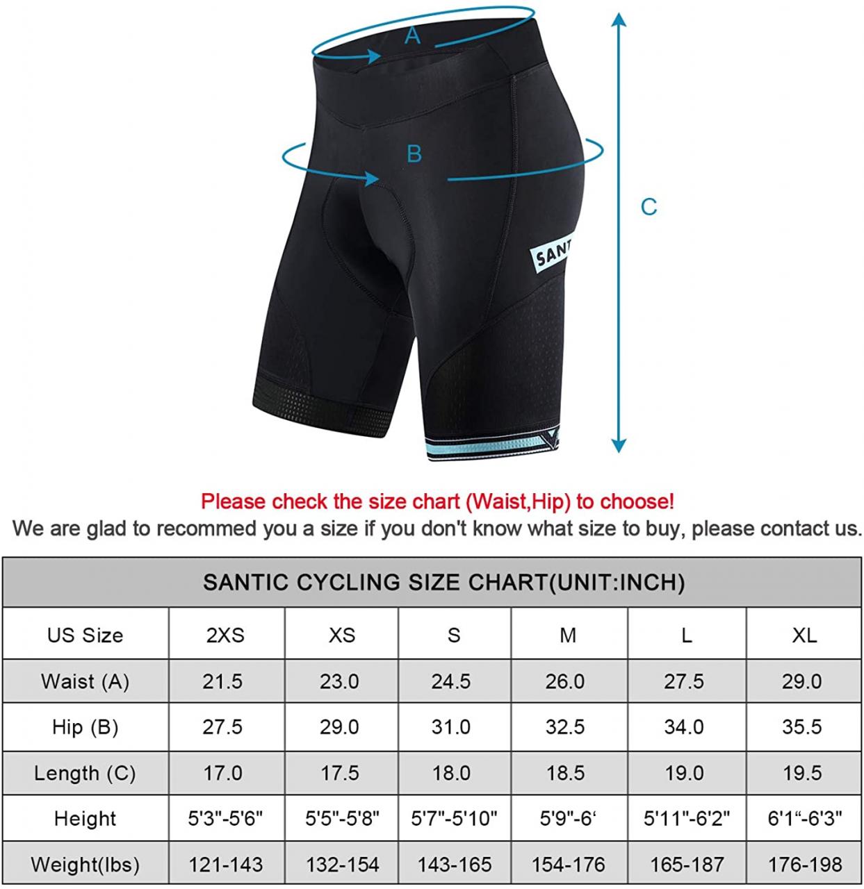 Buy Santic Cycling Shorts Men & Women Padded Bicycle Riding Pants Unisex Bike  Biking Clothes Cycle Wear Tights Online in Indonesia. B07QB43Y6F