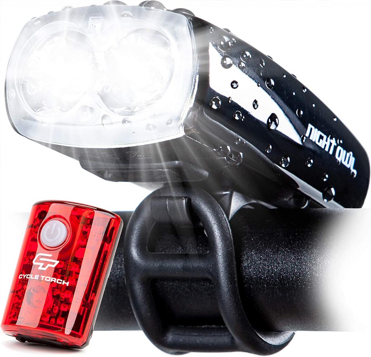 Cycle Torch Bolt Combo - USB Rechargeable Bike Light Front and Back| Safety  Bicycle LED Headlight & Rear Tail Light | Bike Lights Set, Easy to Install  for Men Women Kids (2
