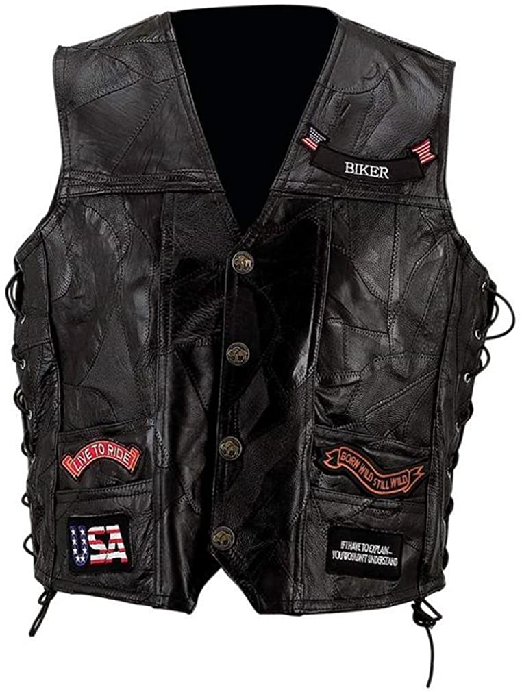 Buy BNF Diamond PlateTM Rock Design Genuine Buffalo Leather Vest 4X-Large  Online in Indonesia. B003CT9IM2