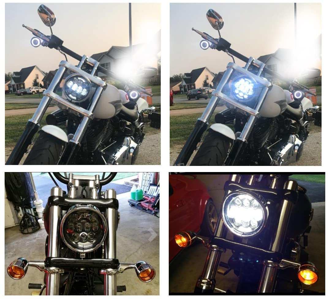 Buy COWONE Newest 80W 5 3/4 5.75 inch LED Projector Headlights Compatible  with Motorcycles Headlamp Driving Lights (DOT Approved) Black Online in  Indonesia. B074STTM8Y