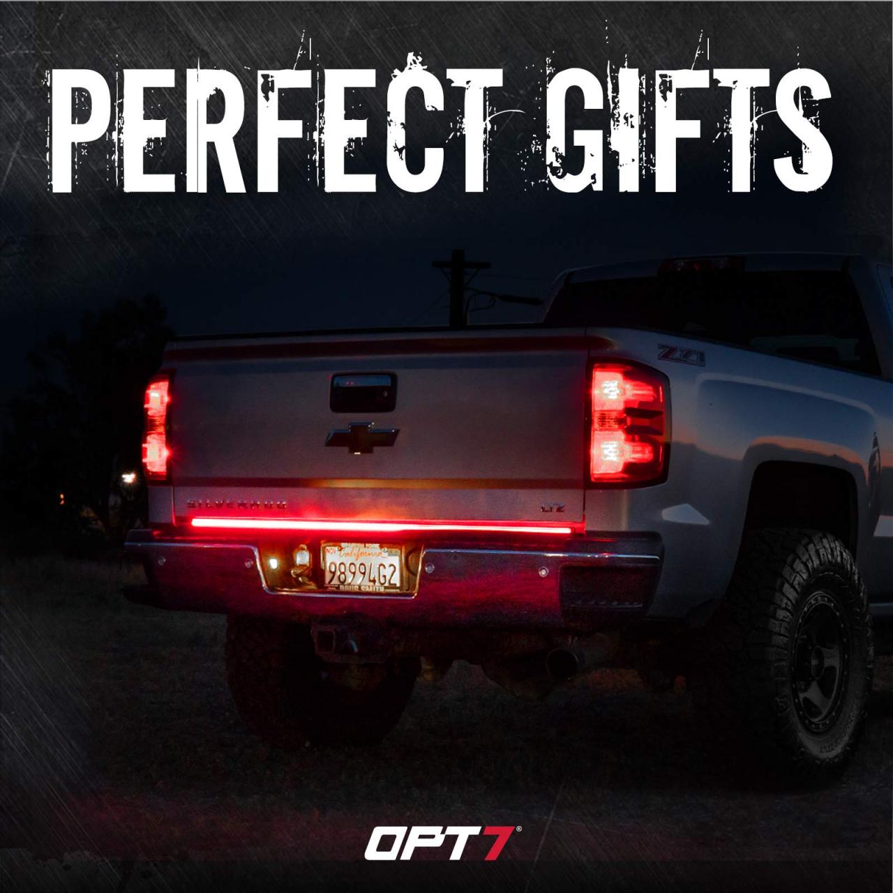 Weatherproof No Drill Install OPT7 60 Redline Triple LED Tailgate Light Bar  w/Sequential Amber Turn Signal Full Function Reverse Brake Running 2yr  Warranty 1,200 LED Solid Beam