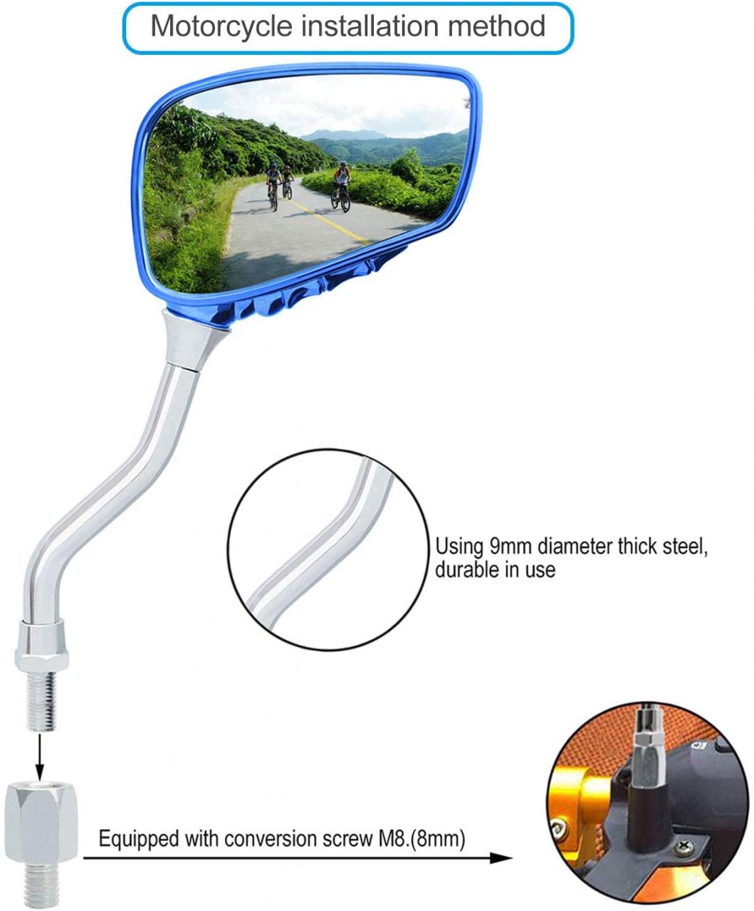 Buy TOPCABIN 1 Pair Bicycle Mirror,Big View Bike Rear View Mirror  Blindsight Multi Angle Adjustable Bike Mirror Aluminum Plated Outside Skull  Claw Style Also for Motorcycle Mirror Online in Taiwan. B01MDM0E61