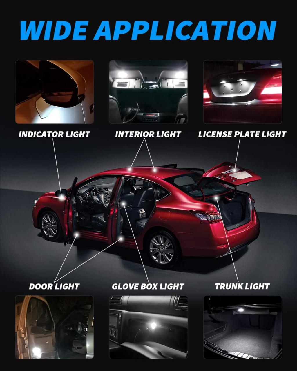 Yorkim 578 LED Bulb 42mm Festoon LED Bulb 16SMD 4014 Reading Light Car  Interior Light