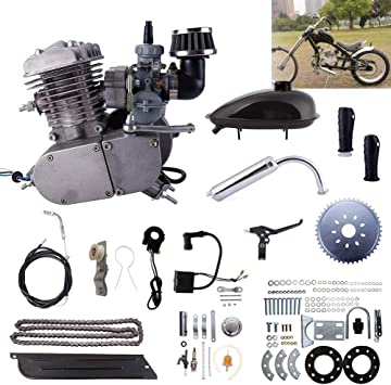 Kinbelle 80cc 2 Stroke Engine Motor Kit Motorized Bicycle Bike Fuel Gas  Powered DIY Motorized Bike