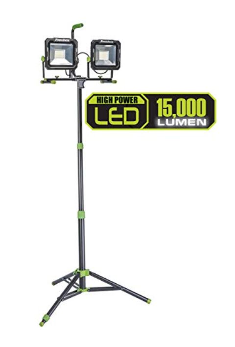 Richpower Industries PWL2150TS 15,000 Lumen LED Dual Head Work Light With  Heavy-Duty Adjustable Metal Telescoping Tripod Stand at Sutherlands