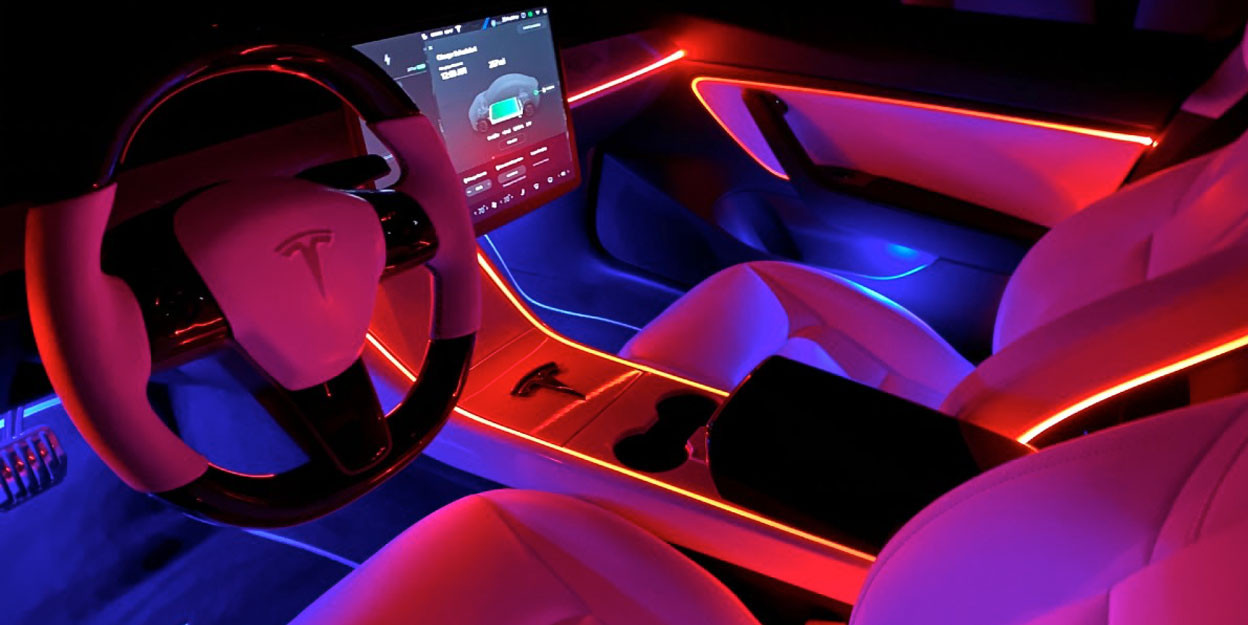 Tesla Model 3 goes full Cyber Party Mode with XKGLOW light | XKGLOW