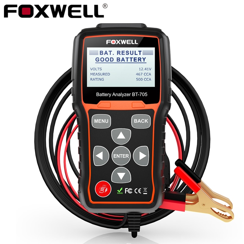 Buy Online FOXWELL BT705 12V 24V Battery Tester 100-2000 CCA Charging  System for Cars Heavy Duty Trucks Flooded AGM GEL Battery Analyzer ▻  Alitools