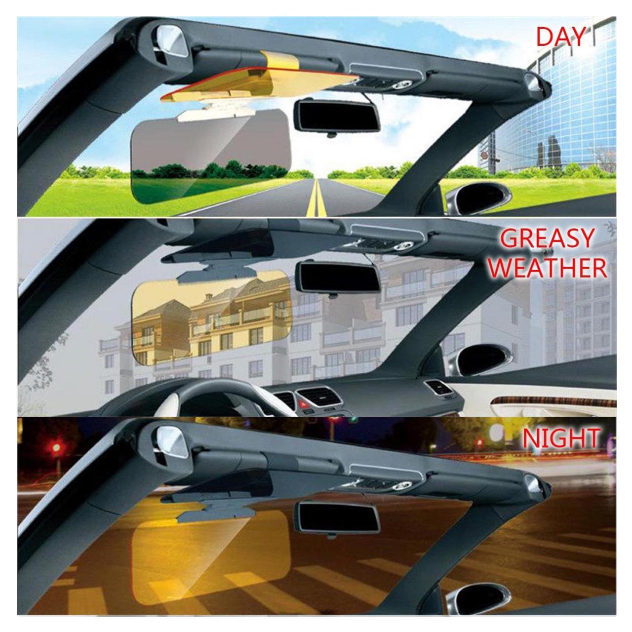 VZCY 2 in 1 Car Sun Visor, Day Glare Sun Visor Extender, Universal Sunshade  Mirror Goggles Shield, Night Vision Anti-Dazzle – VZCY