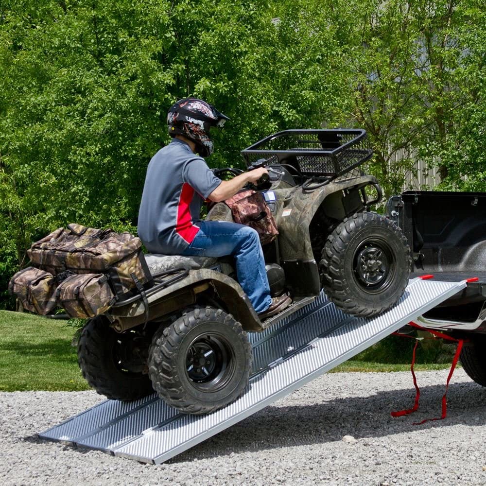 Black Widow Aluminum Extra-Wide Punch Plate Tri-Fold ATV Ramps | Discount  Ramps