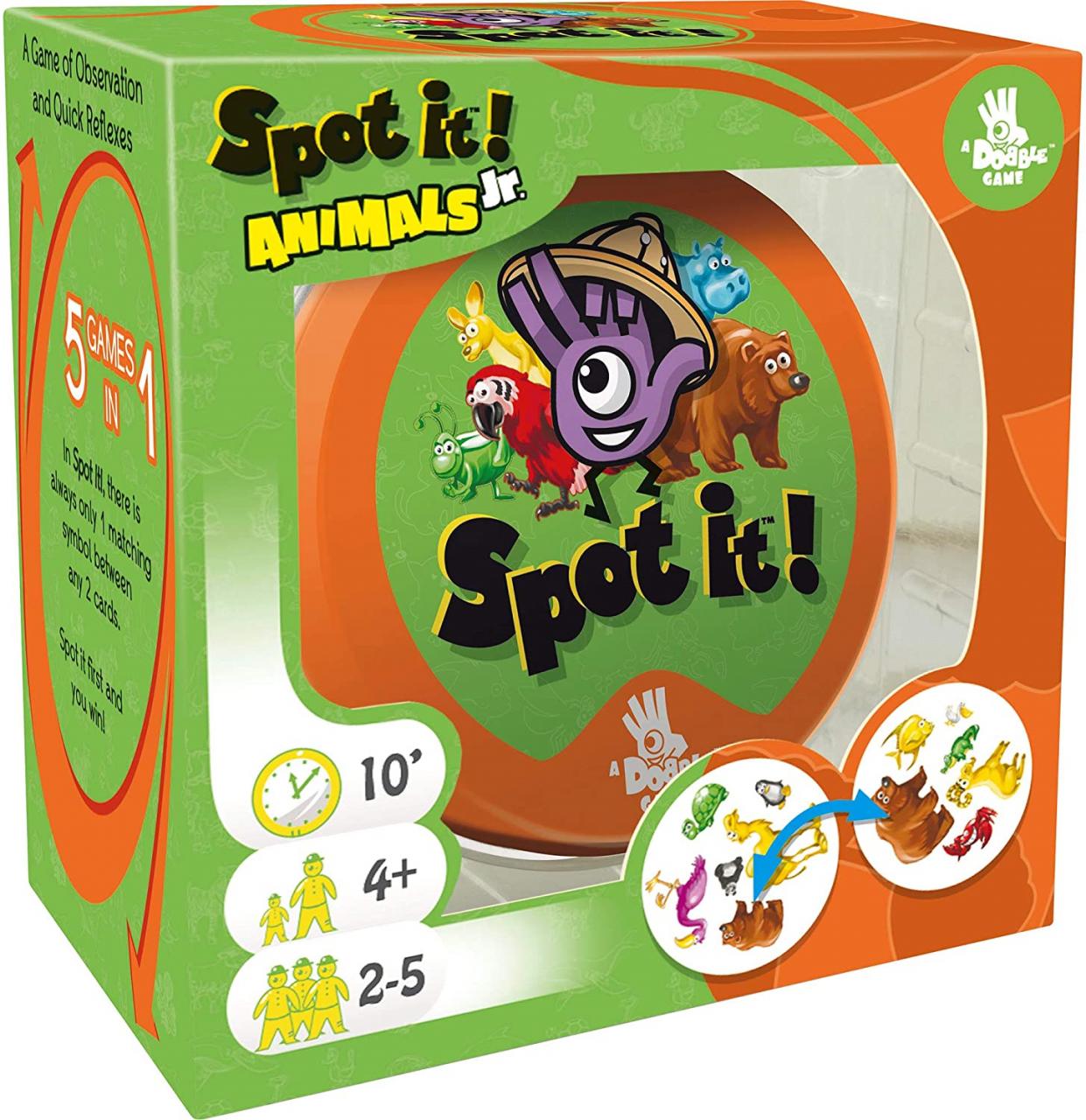 Buy Spot It! Junior Animals Card Game | Game For Kids | Preschool Age 4+ |  2 to 5 Players | Average Playtime 10 minutes | Made by Zygomatic Online in  Vietnam. B0075XNGGK
