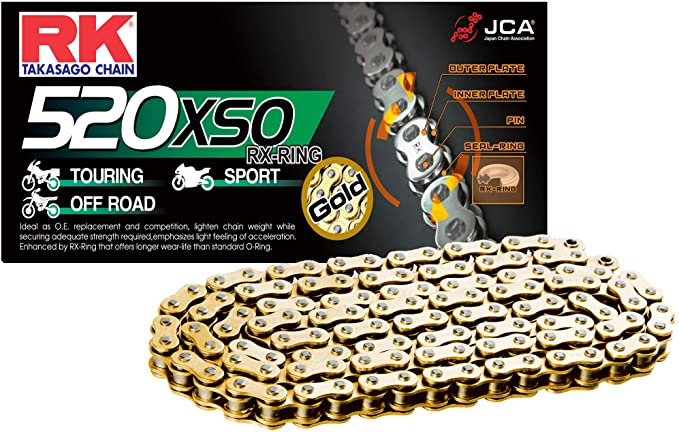 RK Racing 12-52X-120GD Chain GB520XSO 120 Link Gold - RK Chains