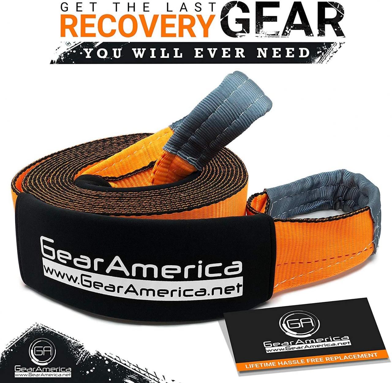 Buy GearAmerica Recovery Tow Straps 4 x 30' | Ultra Heavy Duty 45,000 lbs  (22.5 US Tons) Strength | Use for Emergency 4x4 Towing or Recovery | Triple  Reinforced Loops, Protective Sleeves, Bag Online in Vietnam. B078K25FLM