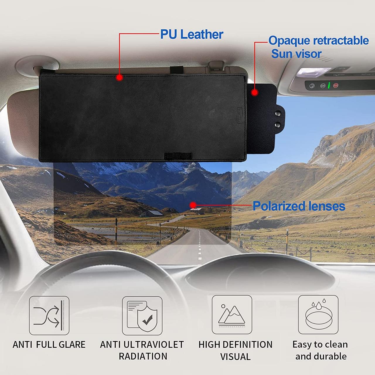 Polarized Sun Visor Sunshade Extender for Car with Polycarbonate Lens,  Anti-Glare Protects From Sun Glare, UV Rays, Universal Day and Night  Esg12961 - China Car Visor, Car Sun Visor | Made-in-China.com