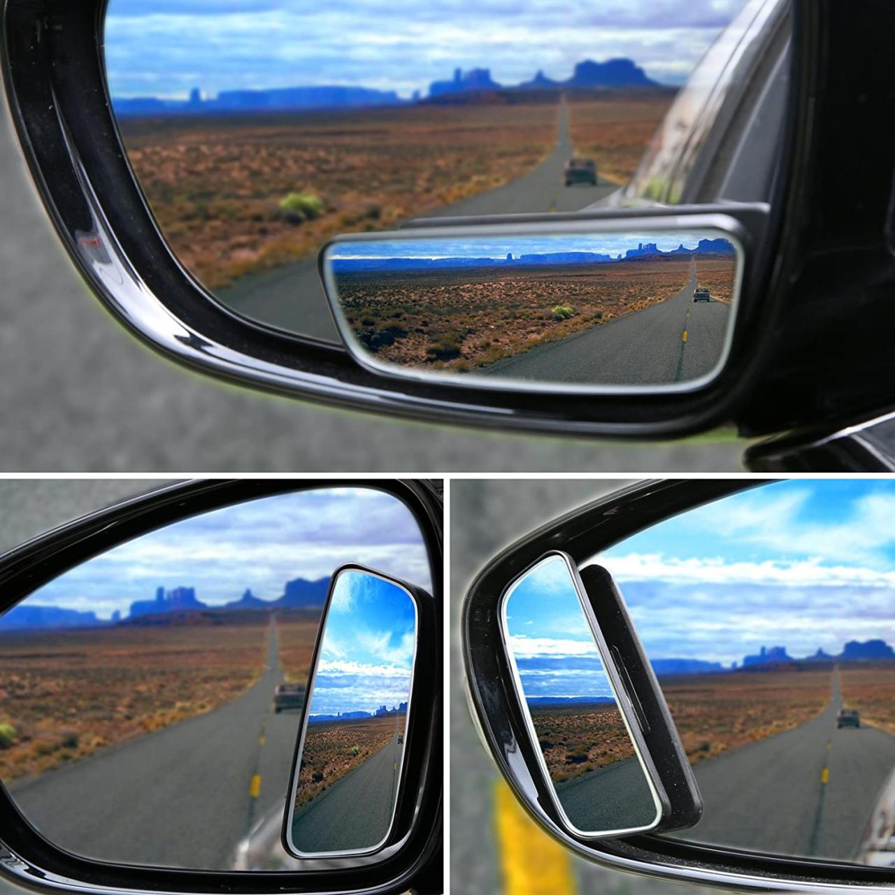 Blind Spot Mirror LIBERRWAY Square Wide Angle Mirror Adjustable Convex Rear  View Mirror 360°Rotate for All Universal Vehicles Car Stick on Design 2  Pack : Amazon.co.uk: Automotive