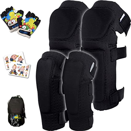 simply kids Elbow and Knee Pads for Kids with Bike Gloves | Kids Protective  Gear Set | Kids Knee and Elbow Pads | Kids Knee Pads |