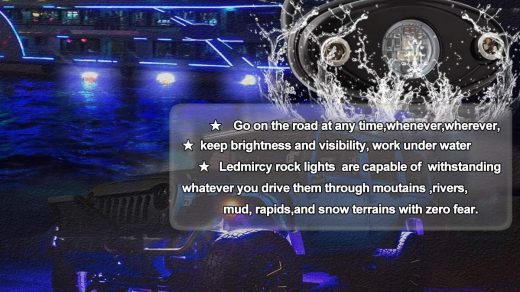 fast shipping worldwide LEDMIRCY LED Rock Lights White Kit for JEEP Off  Road Truck Auto Car Boat ATV SUV Waterproof High Power Underbody Glow Neon  Trail Rig Lights Underglow Lights Shockproof(Pack of