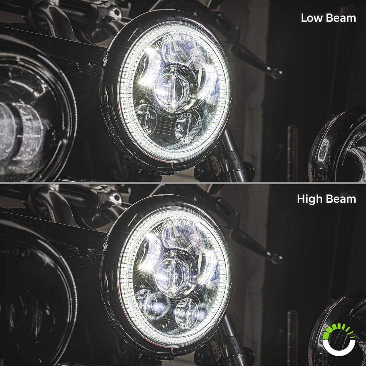 Buy 5.75 (5 3/4) Harley LED Headlight for Harley Davidson [Black-Finish]  [HALO DRL] [DOT Compliant] Round LED Motorcycle Headlight for Dyna Street  Bob Super Wide Glide Low Rider Night Rod Train Softail