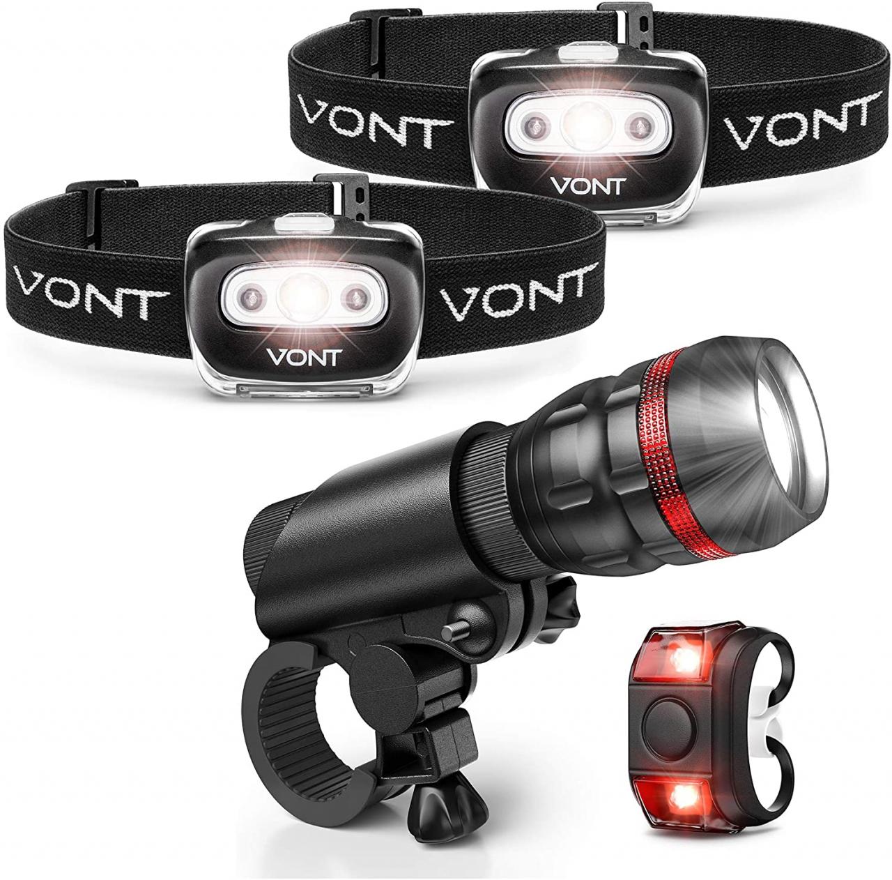 Buy Vont 2-Pack Spark Headlamp + 1Pc Bike Light Bundle - Best Lighting Set  for Your Outdoor and Night Activities Like Camping, Biking, Hunting,  Backpacking - Must-Have for Power Outages and Emergencies