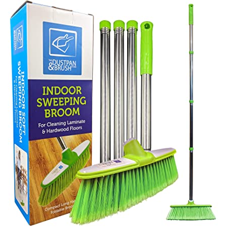 Amazon Basics Angled Push Broom, Blue&White : Amazon.co.uk: Grocery