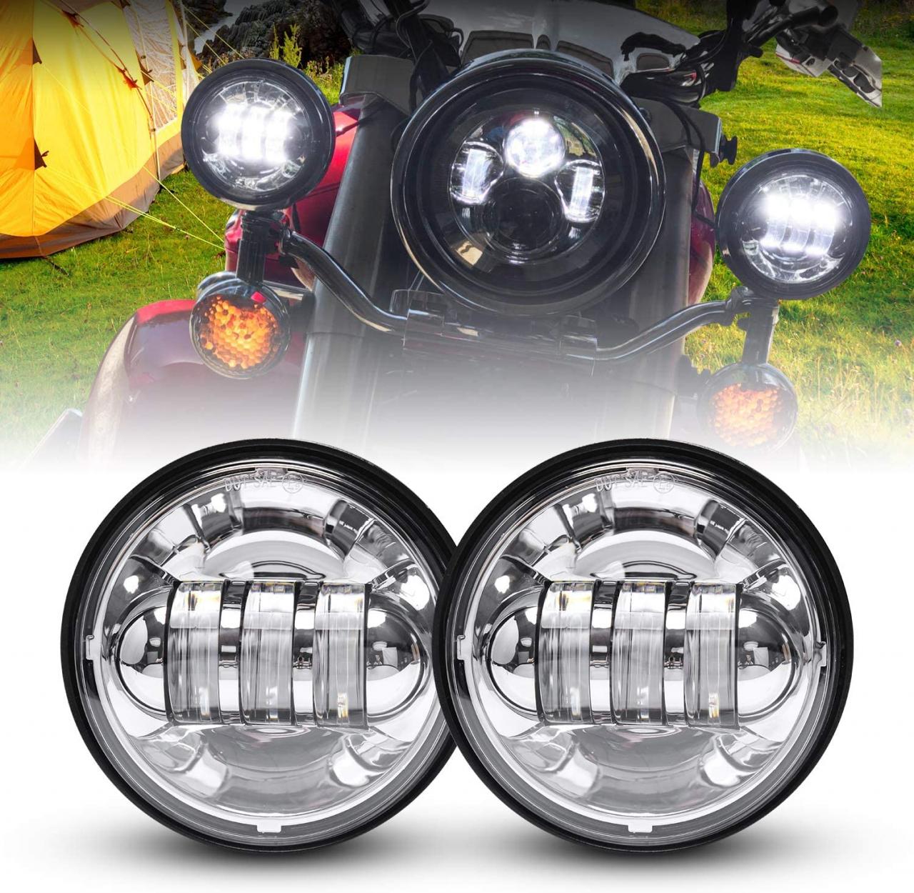 Buy Black 7 inch LED Headlight with 4.5 inch Matching Black Passing Fog  Lamps Compatible with Harley Motorcycles with Mounting Bracket and Wire  adapter Online in Hong Kong. B01B3778TO