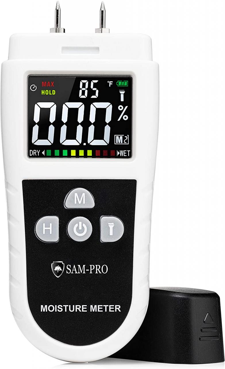 SAM-Pro Tools Dual Moisture Meter: LCD Backlit Display- Test Moisture &  Temperature in Wood Concrete Drywall Carpet Floors Walls Ceilings. Detector  Tool for Mold Risk | Firewood | Home Inspection : Amazon.ca:
