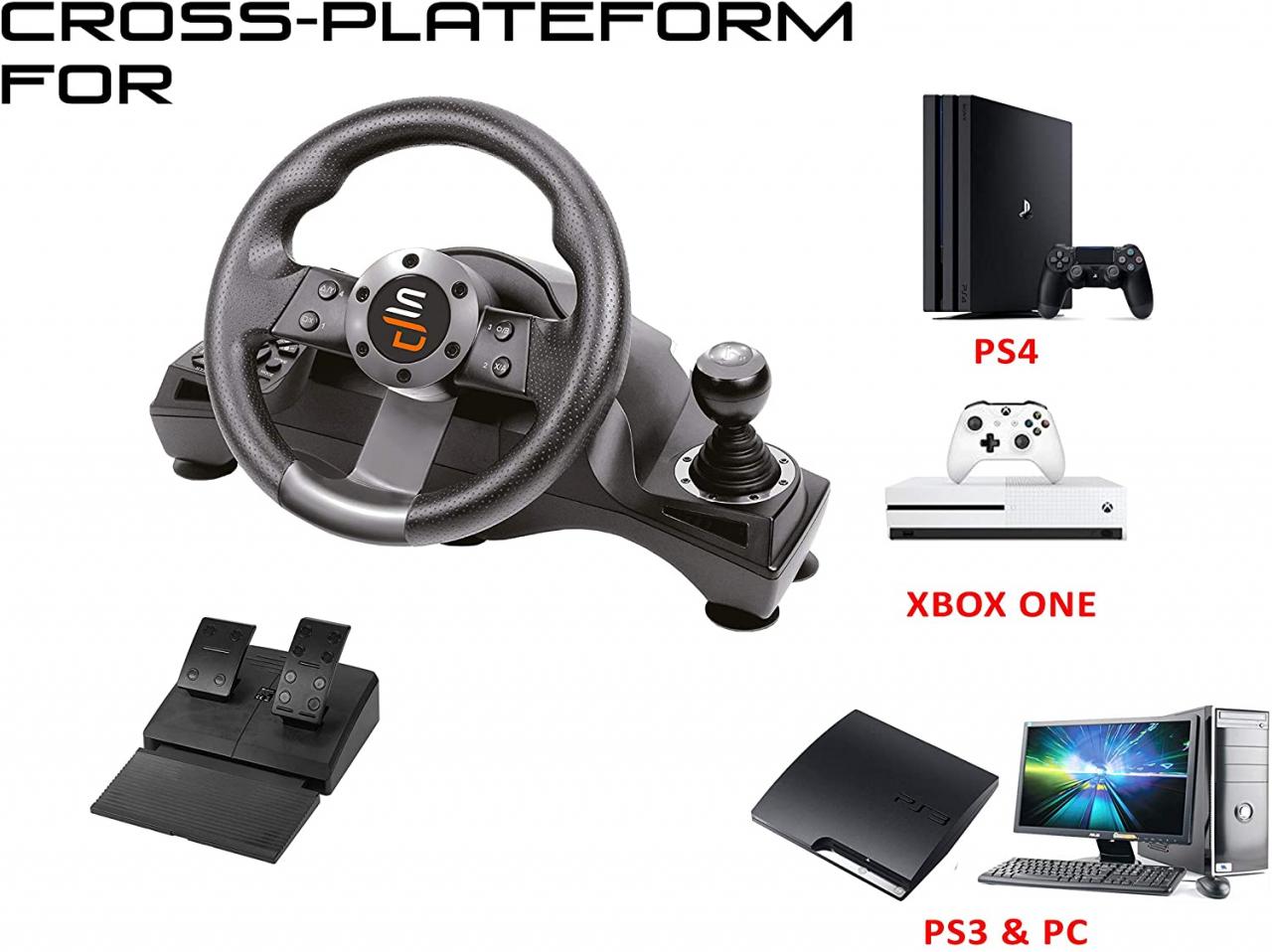 Review for Subsonic SA5426 Racing Wheel Universal with Pedals for  Playstation 4, PS4 Slim, PS4 Pro, Xbox One, Xbox One S, PS3