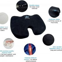 Buy SOFTaCARE Seat Cushion Coccyx Orthopedic Memory Foam and Lumbar Support  Pillow, Set of 2 (Black, 2 pcs) Online in Hong Kong. B07P9RRYWL
