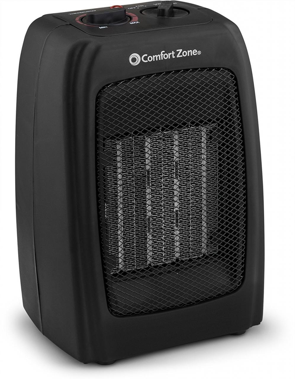 BOVADO USA Portable 166648 Ceramic Space Heater, Personal Warming Fan with  Adjustable Thermostat, Carrying Handle & Safety Features-by Comfort Zone  (Black), 10 x 6 x 6: Buy Online at Best Price in