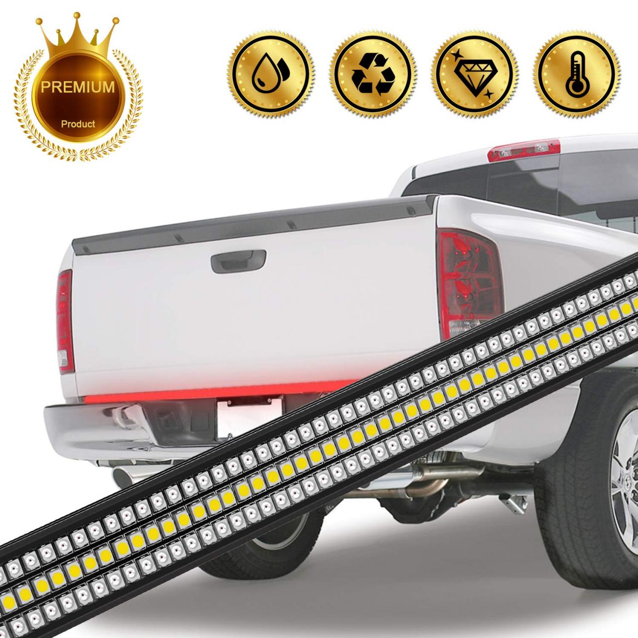 PROAUTO PROBASTO 60 inch Waterproof LED Truck Tailgate Light Bar Strips  with Reverse Brake Running Turn Signal function White/Red for Pick-up Truck  SUV Ford Pickup, Dodge Ram Pickup, Chevrolet Silverado Lights &