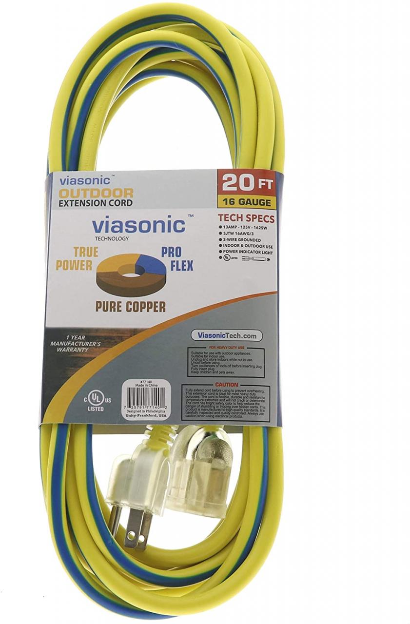 by Unity Unity-Frankford 16 Gauge Viasonic Outdoor Extension Cord UL listed  50FT Orange Cord General Purpose Heavy Duty & Durable Tools & Home  Improvement Cords, Adapters & Multi-Outlets