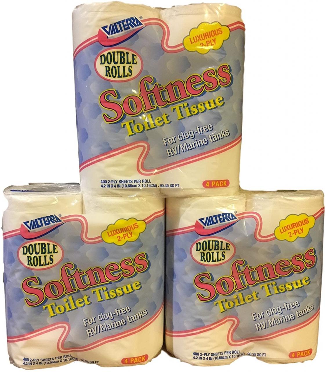 Valterra Q23638 Softness 2-Ply Toilet Tissue Pack of 4 Double Roll Paper  Products Toilet Tissue royabazaar.com