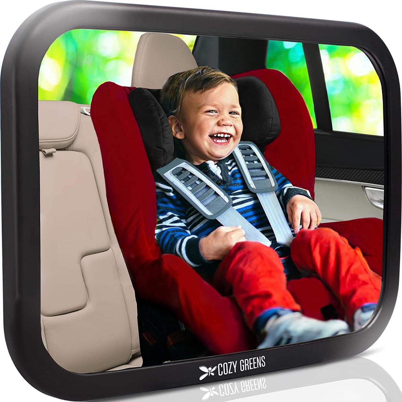 COZY GREENS Baby Car Mirror | Crash Tested, Stable, Shatterproof |  Satisfaction | Matte Finish | Wide Clear View Baby Mirror for Back Seat |  Carseat Mirrors Rear Facing Infant: Buy Online