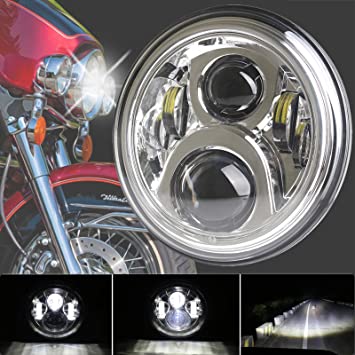 Buy HOZAN 5.75 5-3/4inch Black LED Motorcycle Headlight RGB DRL with  Headlight Housing for Kawasaki for Shadow Suzuki Motorbikes Metric bikes  Cruisers Choppers Online in Kazakhstan. B07M9QVNKQ