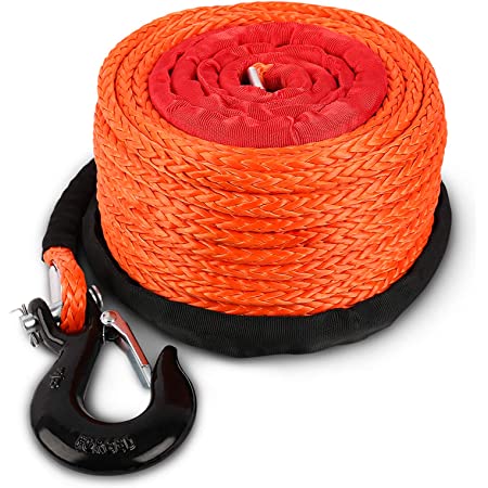 Buy ZESUPER 3/8 x 100ft Synthetic Winch Rope Dyneema Winch Cable Car Tow  Recovery Cable Winch Line Cable 23809 lbs for 4WD Off Road Vehicle Truck  SUV Jeep(Orange) Online in Ukraine. B07XC5JMND