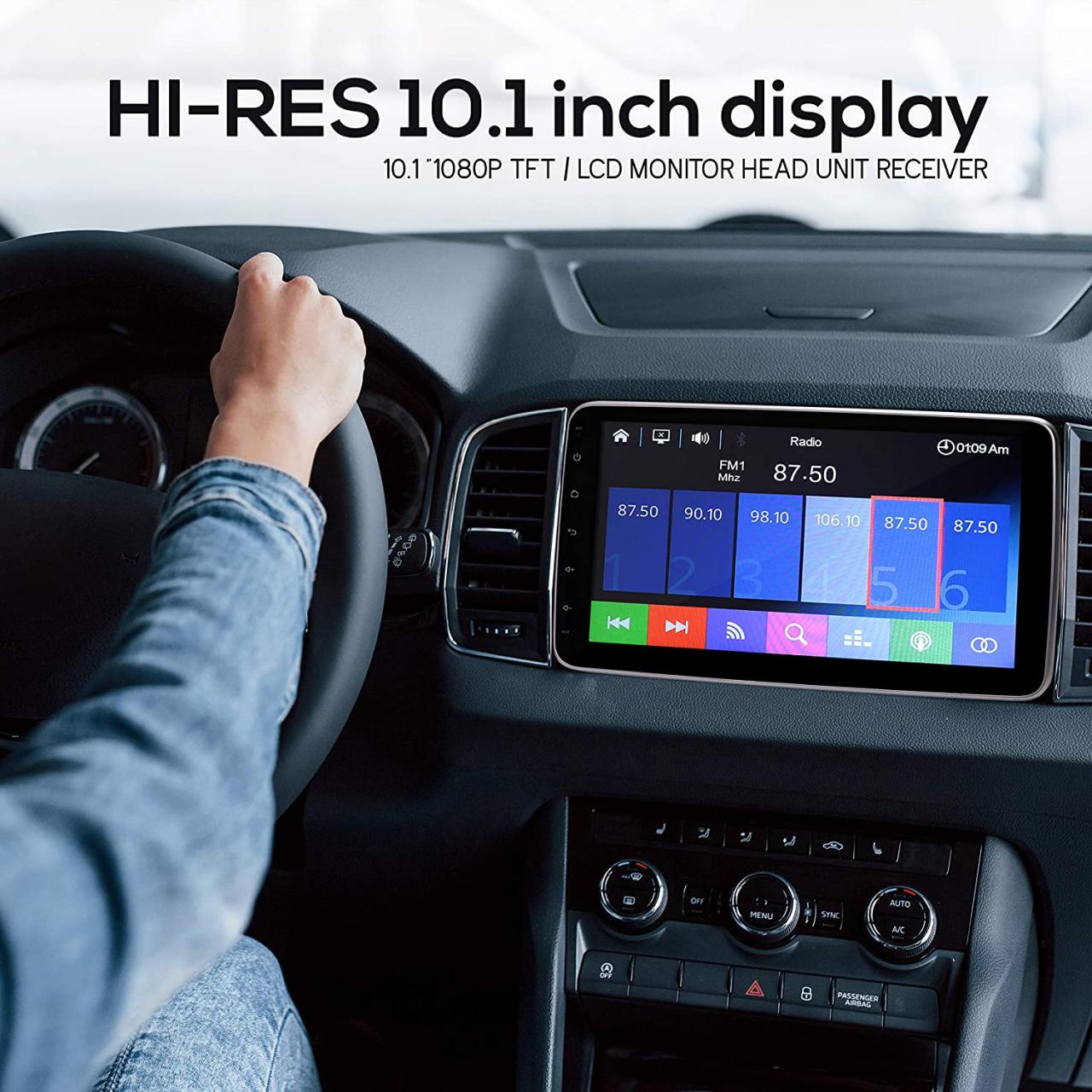 Buy 10.1-Inch Single DIN Car Stereo - Bluetooth Indash Car Stereo Touch  Screen Receiver Head Unit with Backup Camera, USB, AM FM Radio, Steering  Wheel Control, Hands-Free Call, Phone Link - Pyle