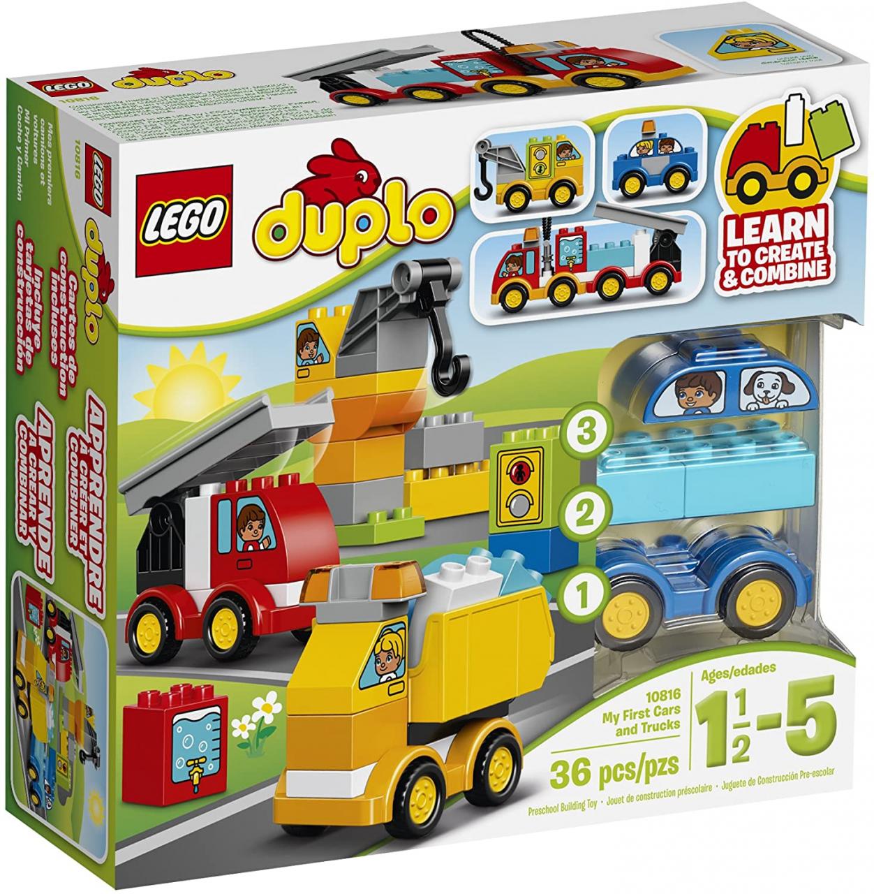 LEGO 乐高DUPLO 得宝系列My First Cars and Trucks 10816 拼插积木玩具，适合1.5-5岁的儿童: 亚马逊中国:  玩具