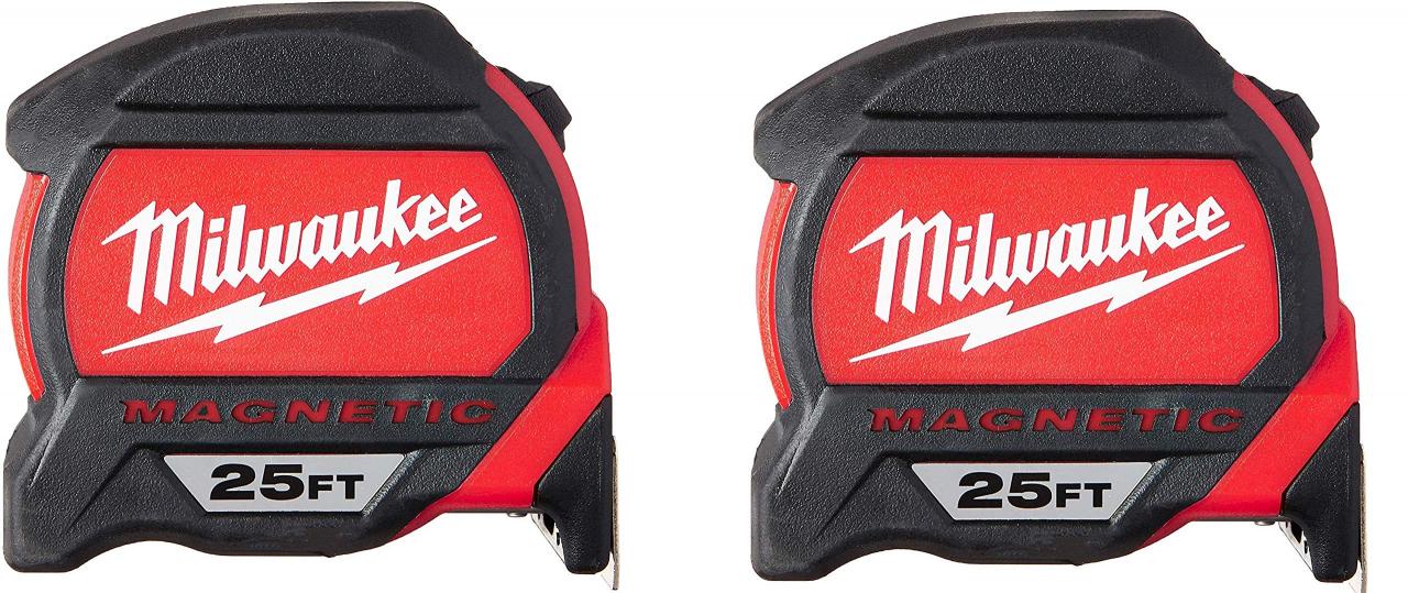 Milwaukee Tool 48-22-7125 Magnetic Tape Measure 25 ft x 1.83 Inch, 2 Pack-  Buy Online in Dominica at dominica.desertcart.com. ProductId : 202614364.