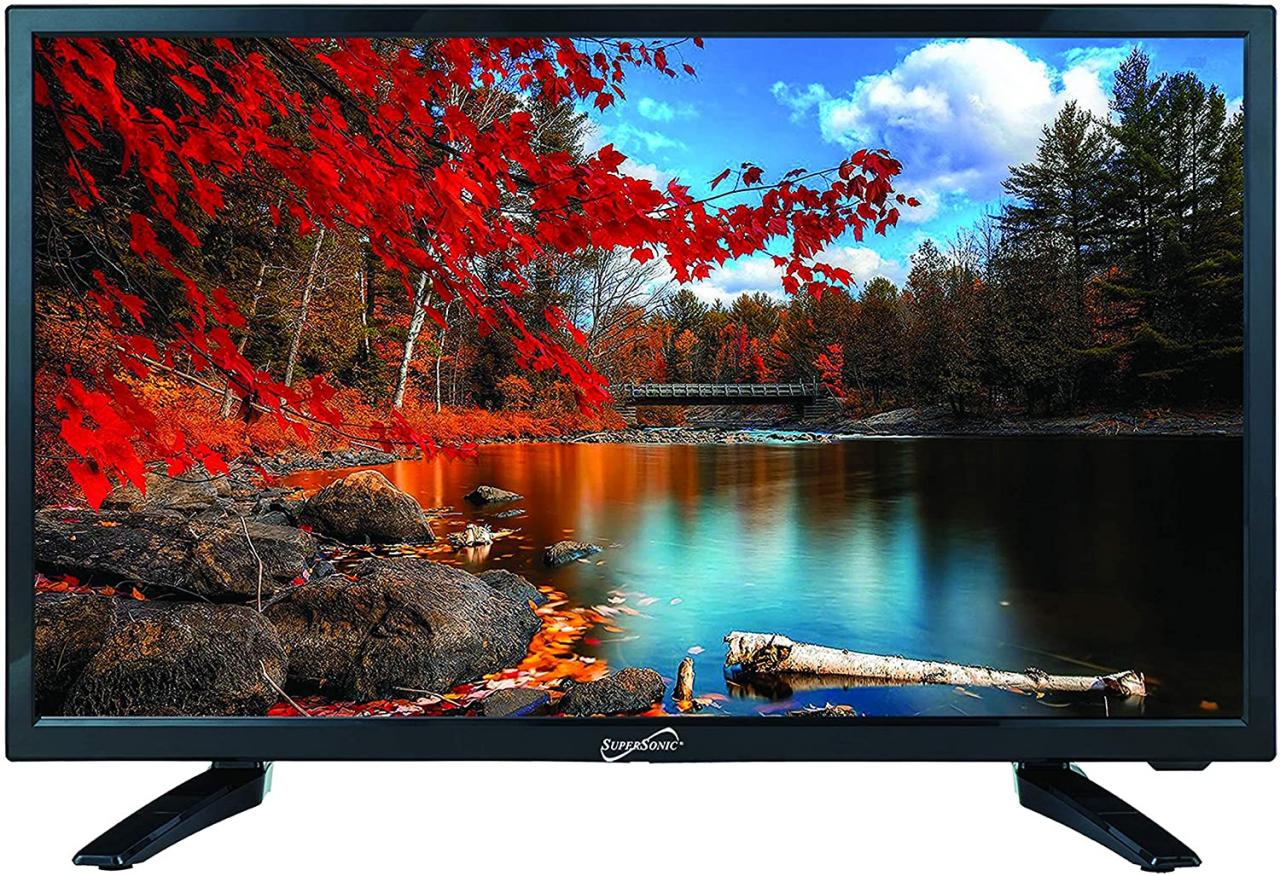 Buy SuperSonic SC-2411 LED Widescreen HDTV & Monitor 24 Flat Screen with  USB Compatibility, SD Card Reader, HDMI & AC/DC Input: Built-in Digital  Noise Reduction (DC Cable not Included) Online in Indonesia.