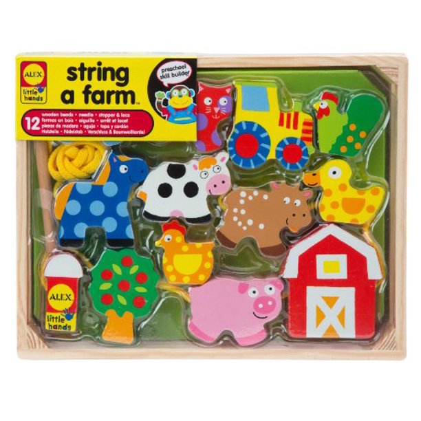 現貨美國ALEX Toys Little Hands String A Farm農場汽車串珠玩具