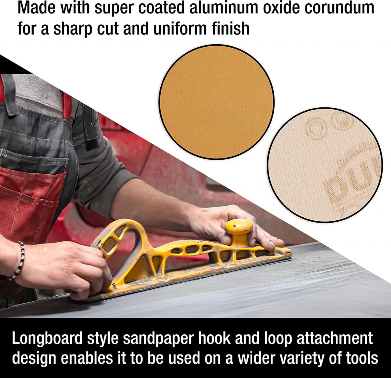 Buy Dura-Gold Premium - 600 Grit Gold - Hook & Loop Backing Longboard  Continuous Sandpaper Roll, 2-3/4 Wide, 12 Yards Long - For Automotive &  Woodworking Air File Long Board Sanders, Hand