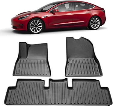 Buy Thick Model 3 All Weather Waterproof Floor Mats Compatible for Tesla  Model 3 - Heavy Duty - Black Rubber Environmental Materials Car Carpet Model  3 (3 Piece a Set) (Thick Online in Taiwan. B07RV9G3JP
