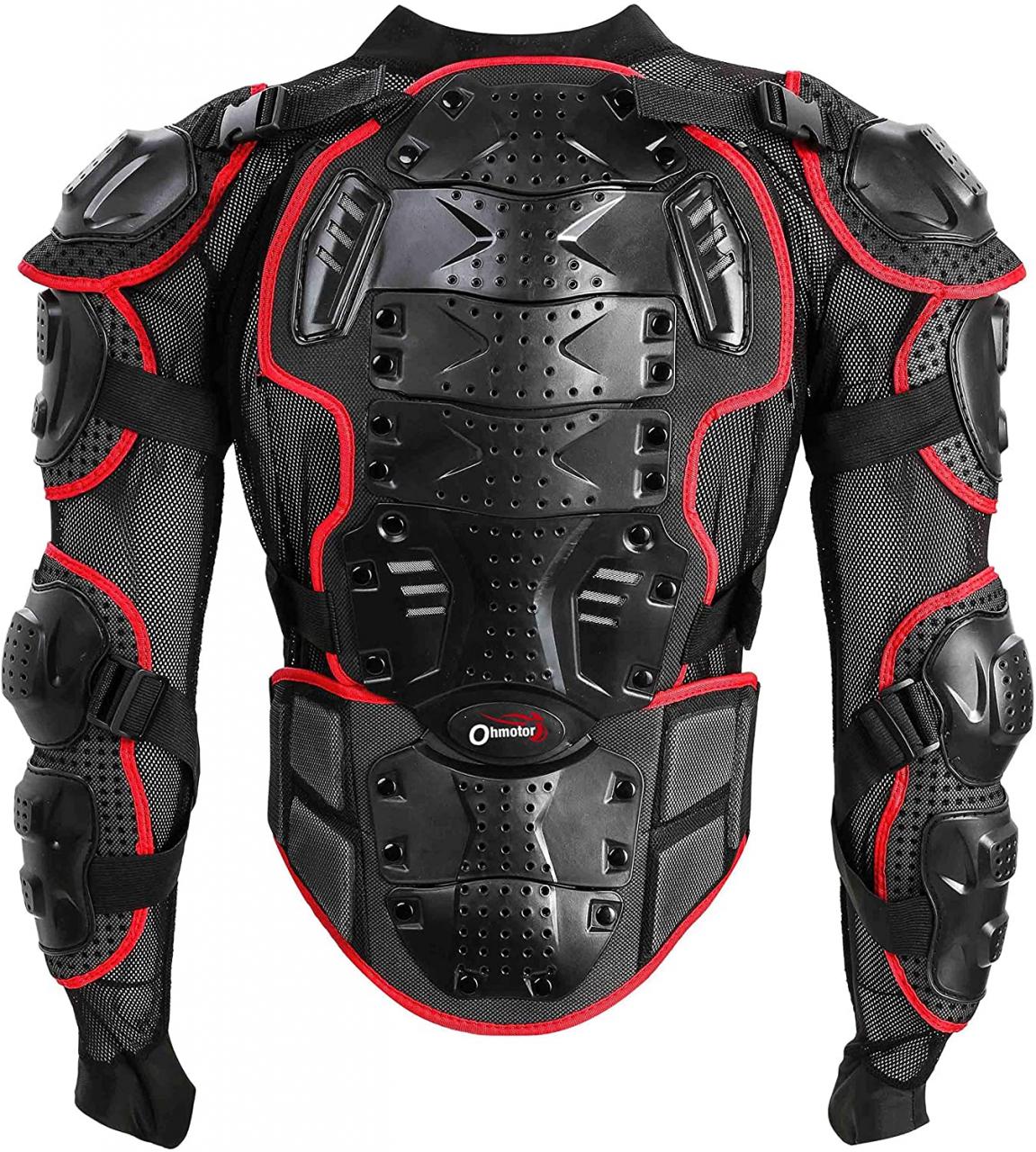 Buy OHMOTOR Motorcycle Motorbike Full Body Armor Protector Pro Street Motocross  ATV Guard Shirt Jacket with Back Protection(Red, L) Online in Germany.  B07L87Y339