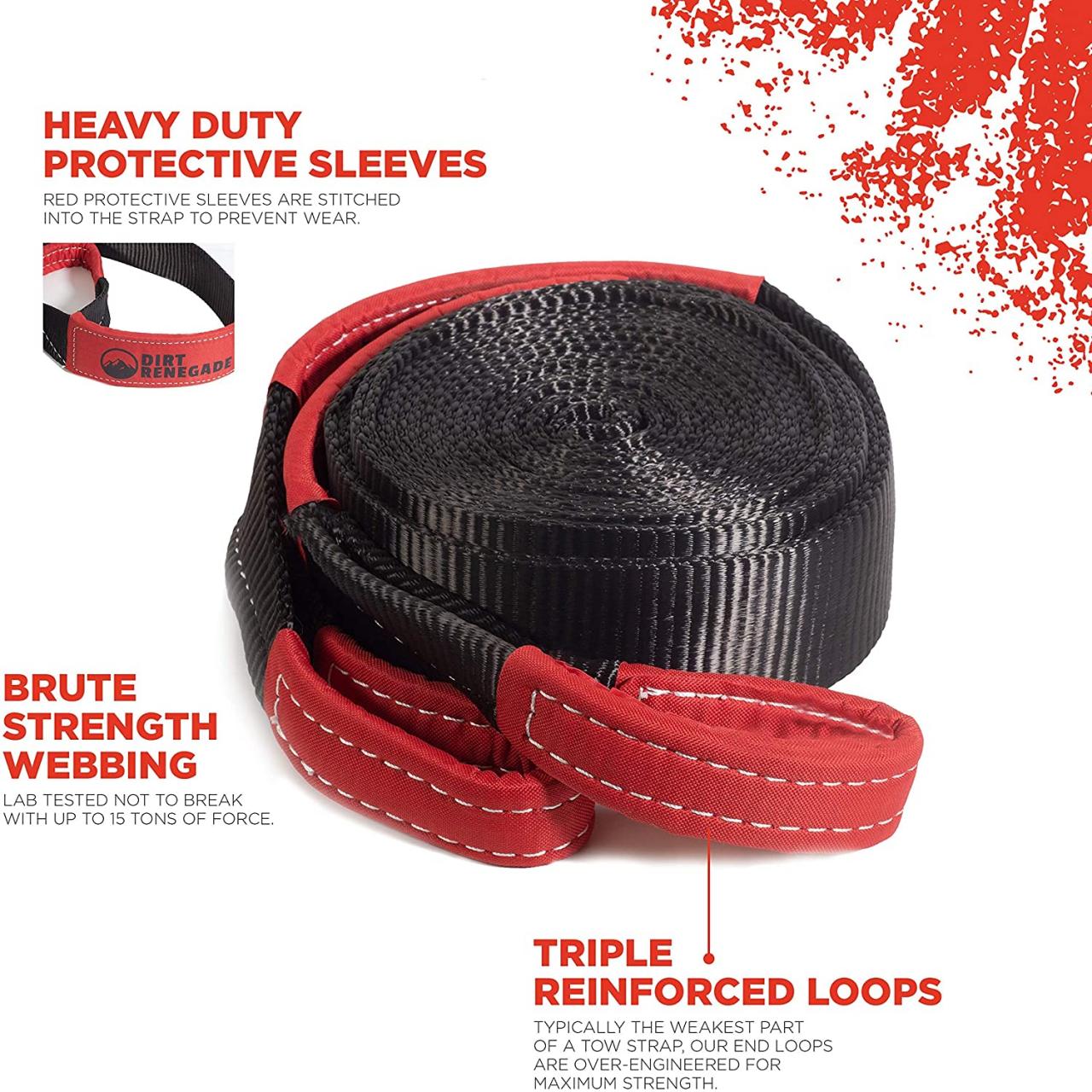 Buy Tow Strap - 30ft x 3 Recovery Strap - 12 Ton Strength - Triple Reinforced  Loops - Heavy Duty Carry Bag - Best 30 Foot Tow Straps for Car, Truck, Off  Road Vehicle, Snowmobile Online in Indonesia. B07W4GR22D